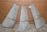 PRIMITIVE GALVANIZED 3-BLADE SECTION OF WINDMILL TAIL - LOCAL PICKUP