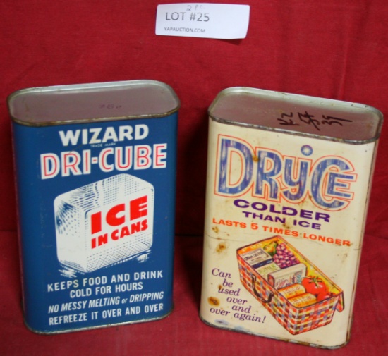 WIZARD DRI-CUBE, DRYCE ONE QUART TIN CANS W/CONTENTS - UNOPENED