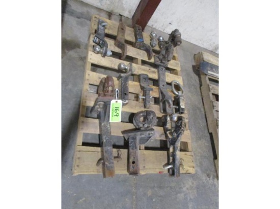 Skid of Various Tow Hitches & Balls