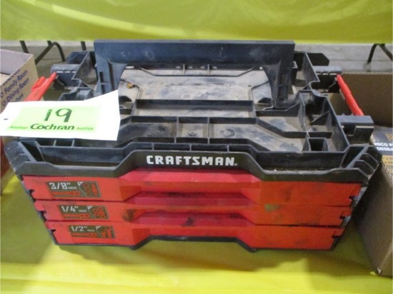 Craftsman Cases w/Socket Set, Ratchet,