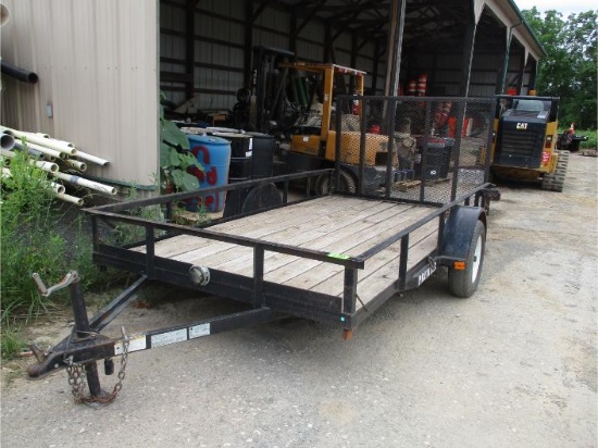 2015 Premier 12' S/A Equipment Trailer,