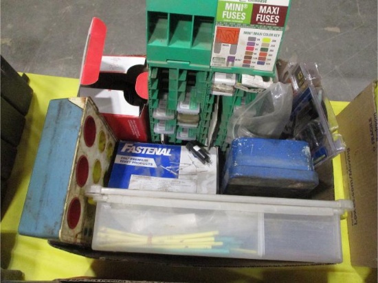 Box Lot of O Rings, Fuses, Rivets, Etc.