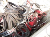 Wooden Box of Misc. Cables, Rubber Seals, Steel
