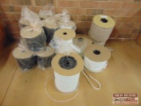 (22) Rolls of Black and White Strapping with Rolls of Fabric Chain.