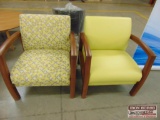 (2) Yellow Arm Chairs.