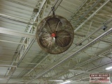 (10) Ceiling Mounted Shop Fans, Various Sizes, Plug in Electrical In Assembly Room