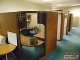 (3) 3 Unit cubical system, 3 Work Desks, Includes 3 Chairs, Doesn't Include File Cabinets, Computer