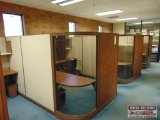 (5) 5 Unit Cubical System, 5 Work Desks, 4 Chairs Included, Doesn't Include File Cabinets, Computer