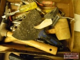 Tray of Mallets, Knife, Air Nozzles, Tape Measure and Etc.