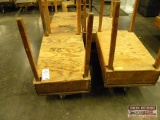 (4) Wood Factory Carts