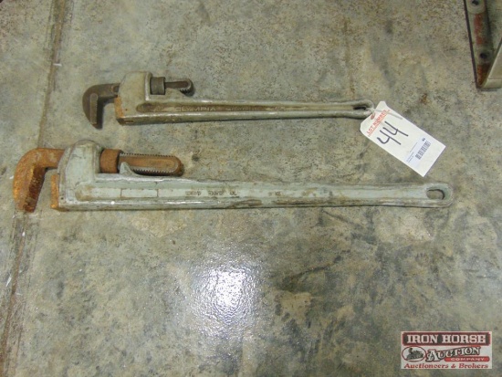 36" and 24" Aluminum Pipe Wrenches - 36" wrench in need of repair