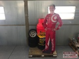 5-Hour Energy Display, Kyle Larson Cutout, 3 Golf Cart Rims with New Tires, 2 Golf Cart Rims with