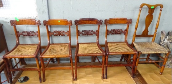 Set of 5 Antique Chairs