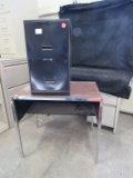 Table and Filing Cabinet