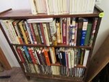 4' book shelf and cookbook assortment