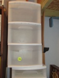 Plastic storage drawers and contents