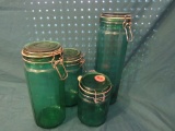 Green Glass Canisters
