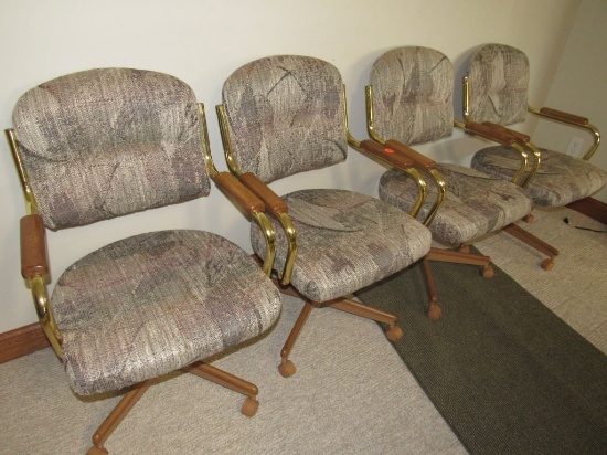 Rolling upholstered chairs