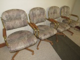 Rolling upholstered chairs