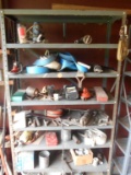 Metal Shelving Unit & Contents