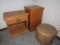 End Table, Filing Cabinet & Footstool