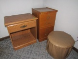 End Table, Filing Cabinet & Footstool