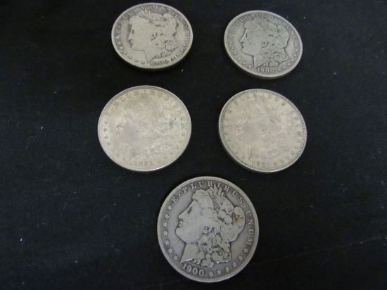 5 Morgan Silver Dollars