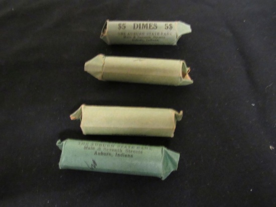 4 rolls Mercury Dimes