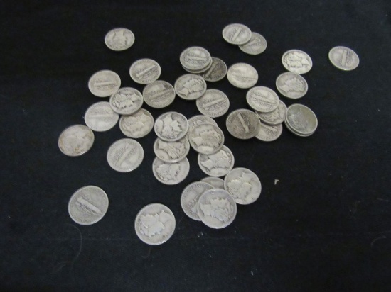 38 assorted Mercury silver Dimes