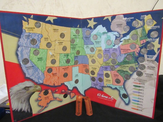 US Quarter Map and quarters