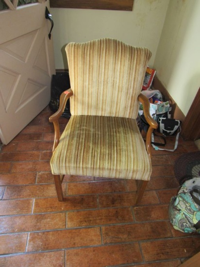 Wood and cloth occasional chair