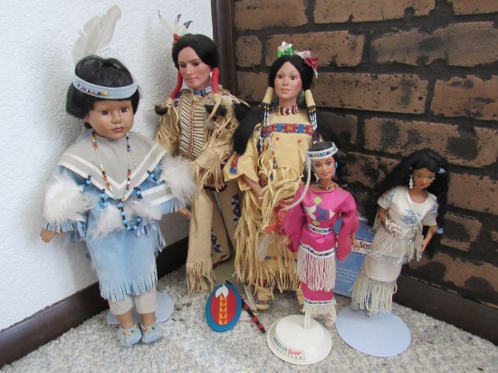 Grouping of Indian Dolls with Platforms