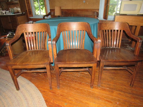 3 Barrel back dining chairs