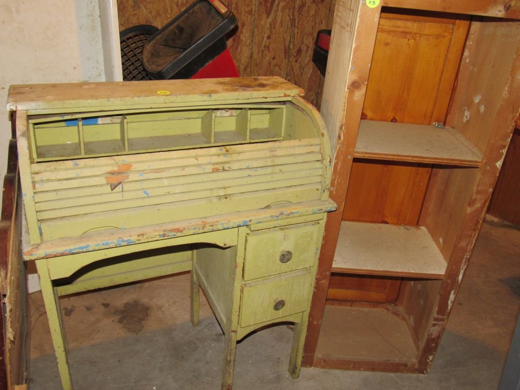 Lot Old Roll Top Desk More Proxibid Auctions