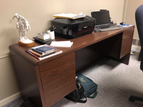 Walnut tone Office Desk/Credenza