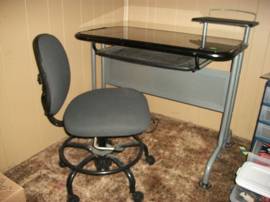 Glass Metal Computer Desk