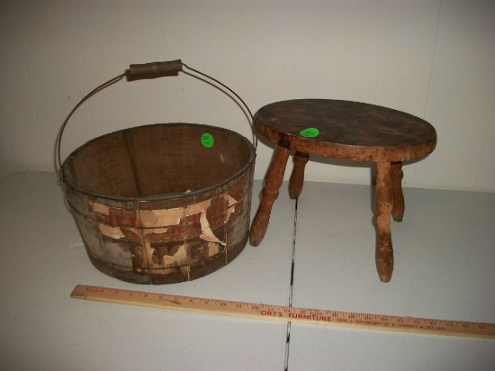 Primitive Bucket and Footstool
