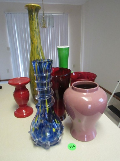 grouping of vases