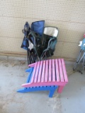 2 Folding Chairs & Footrest