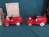2 Red Convertible Trucks