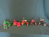 6 Tricycle Figurines