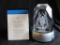 Etched firefighter décor piece and stand