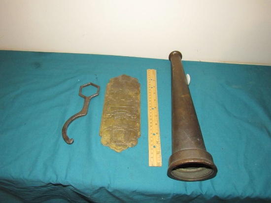 Fire nozzles, metal plaque