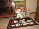 Dalmatians and doormat