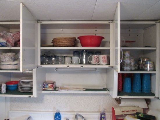 contents of shelf and drawers