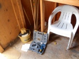 Chairs, saws and drill