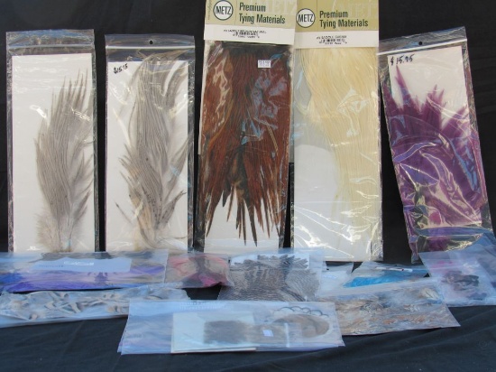 Assorted feathers for fly tying