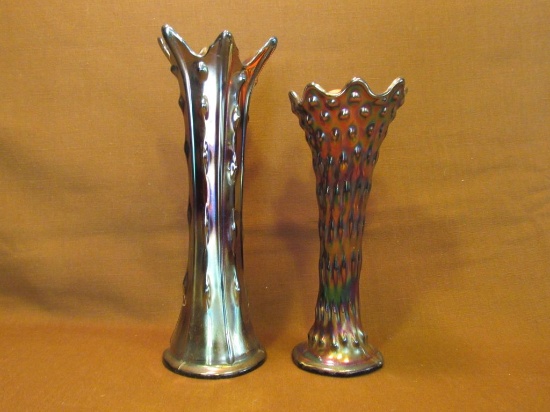 Carnival glass vases