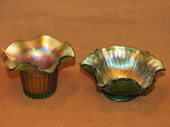 Carnival glass dishes