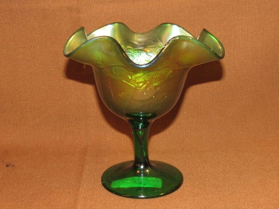 Green carnival glass